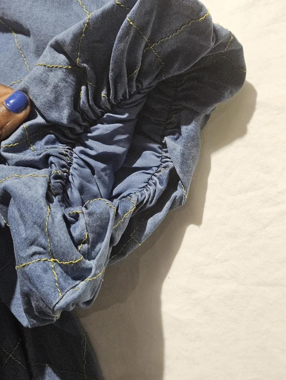Umgee Denim Blue Short Sleeve Shift Dress With Pockets - Picture 6 of 8